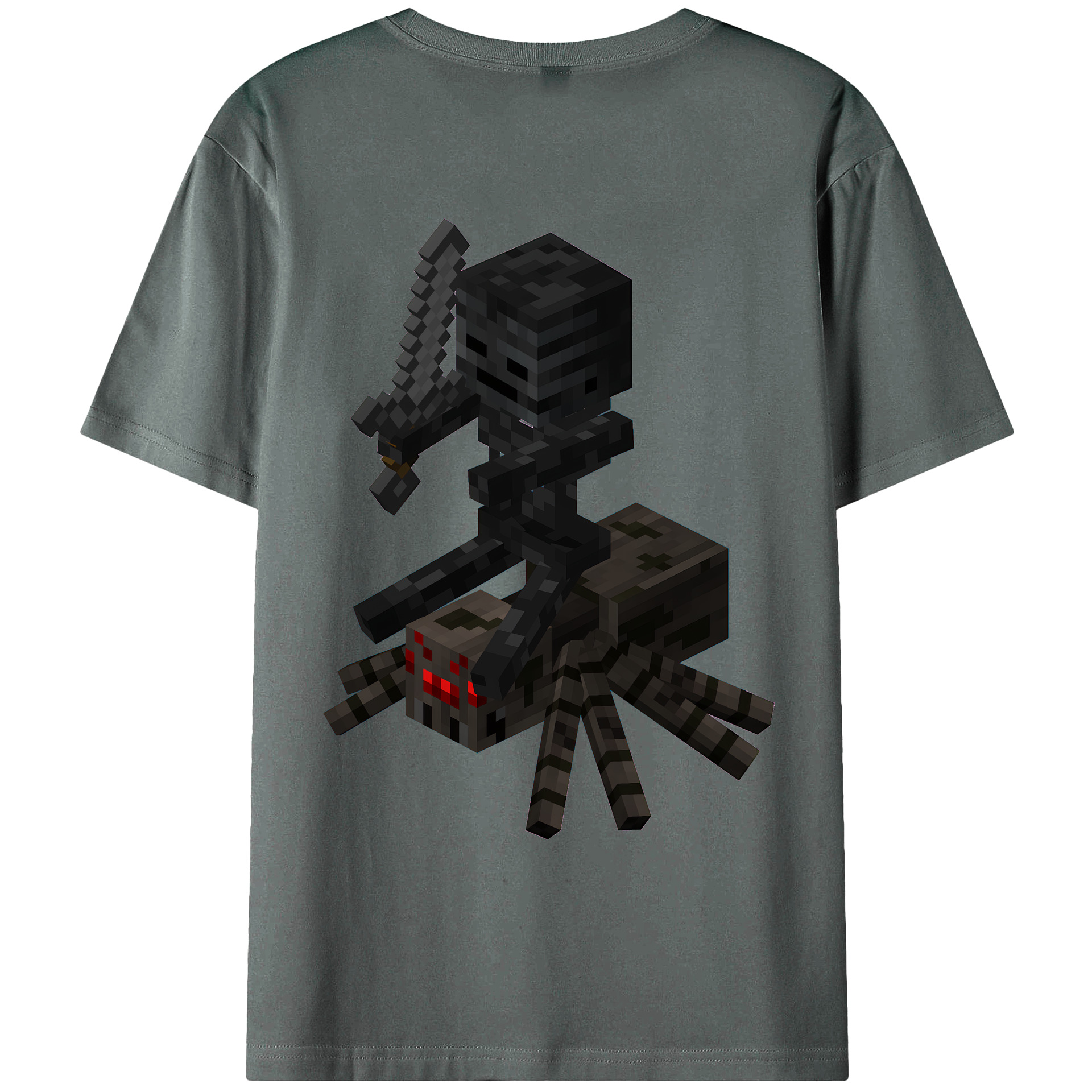 （画像用） マインクラフト ブロックの世界 Minecraft MC Block world 綿100％ メンズ半袖Tシャツ（バックプリント） 通気性